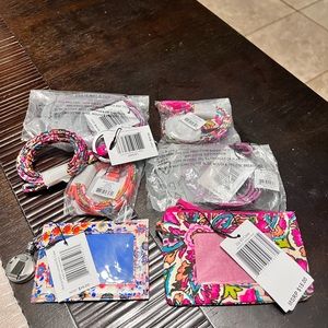 Vera Bradley Set of Zip ID Cases and Lanyards